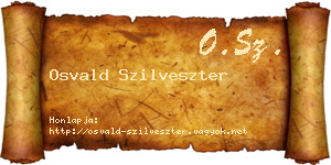 Osvald Szilveszter névjegykártya